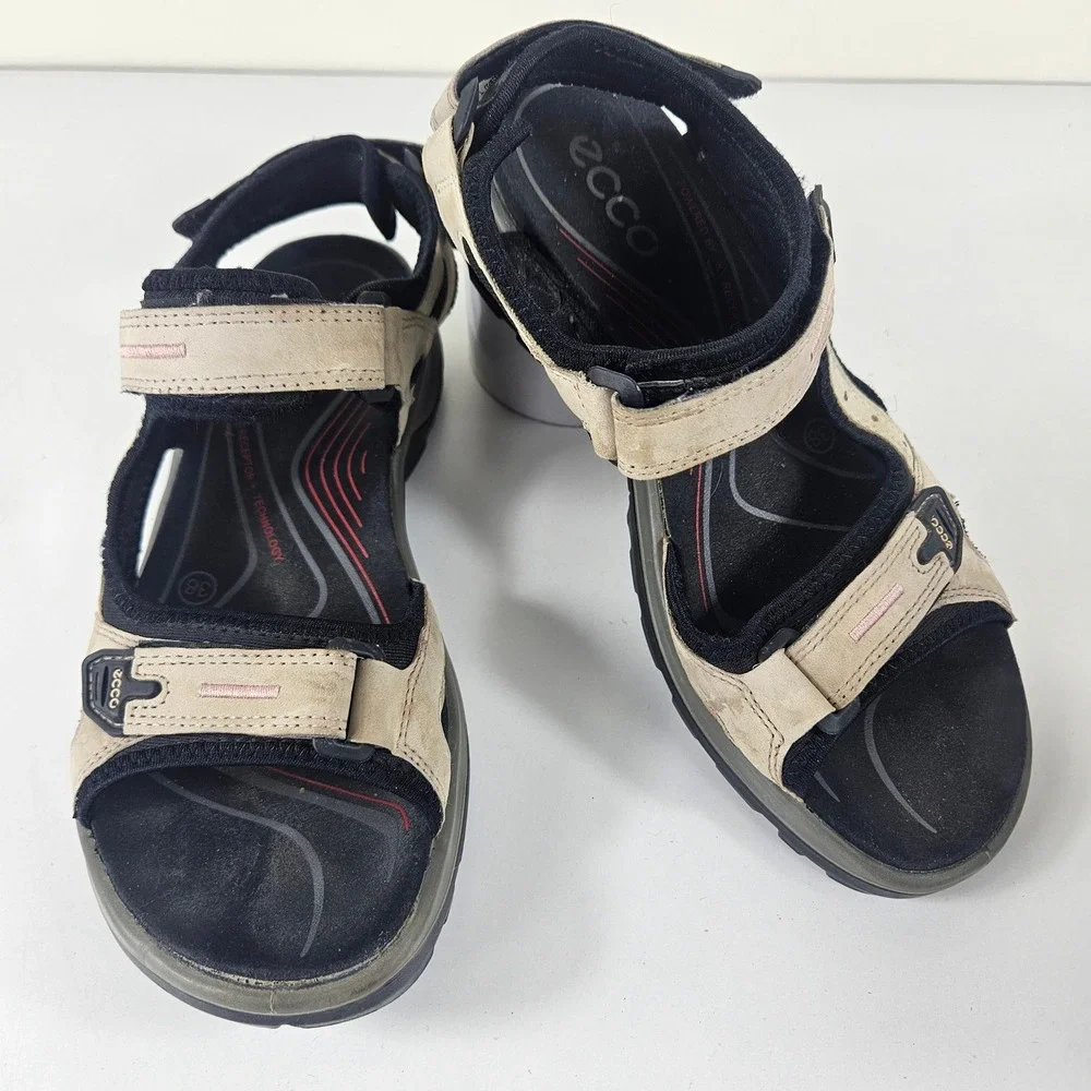 ECCO Yucatan Offroad Nubuck Womens 7.5 Sandals Hiking Walking Shoes Atmospheric